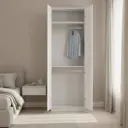 Шкаф распашной Висла белый 80х232,2х54,5 с 2 полками и 2 штангами ЛДСП каркас белый